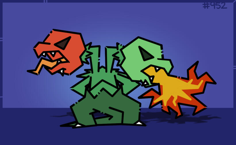 Artwork inspired by the official art of Bandai Namco&#39;s Pac-Man games, featuring Scovillain. (Pokémon #952)